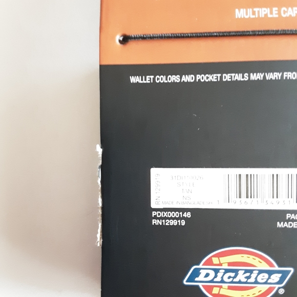 Men's Dickies Leather Logo Embossed Trifold Wallet NEW - Picture 6 of 7